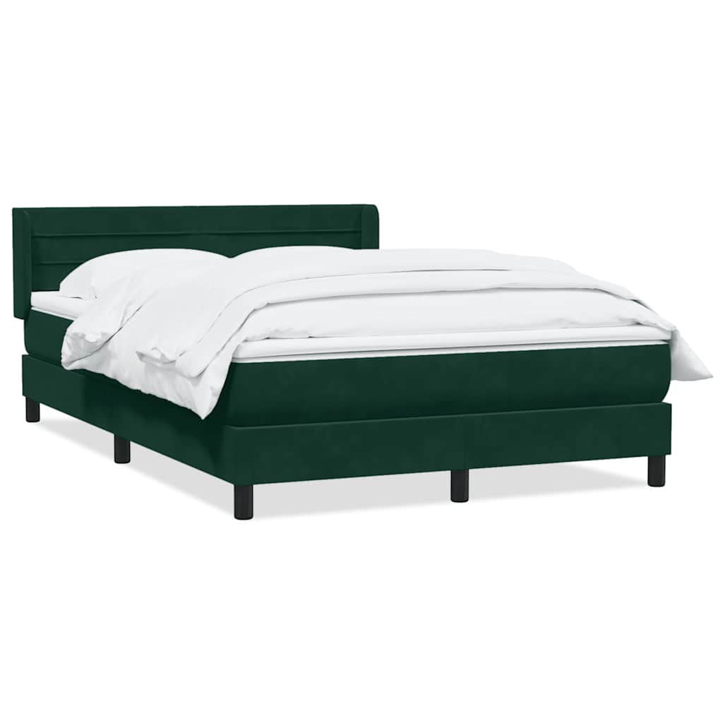 Pat box spring cu saltea, verde închis, 160x210 cm, catifea GartenMobel Dekor