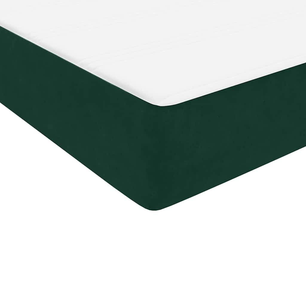 Pat box spring cu saltea, verde închis, 180x220 cm, catifea GartenMobel Dekor