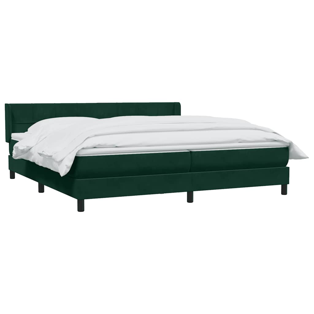 Pat box spring cu saltea, verde închis, 180x220 cm, catifea GartenMobel Dekor