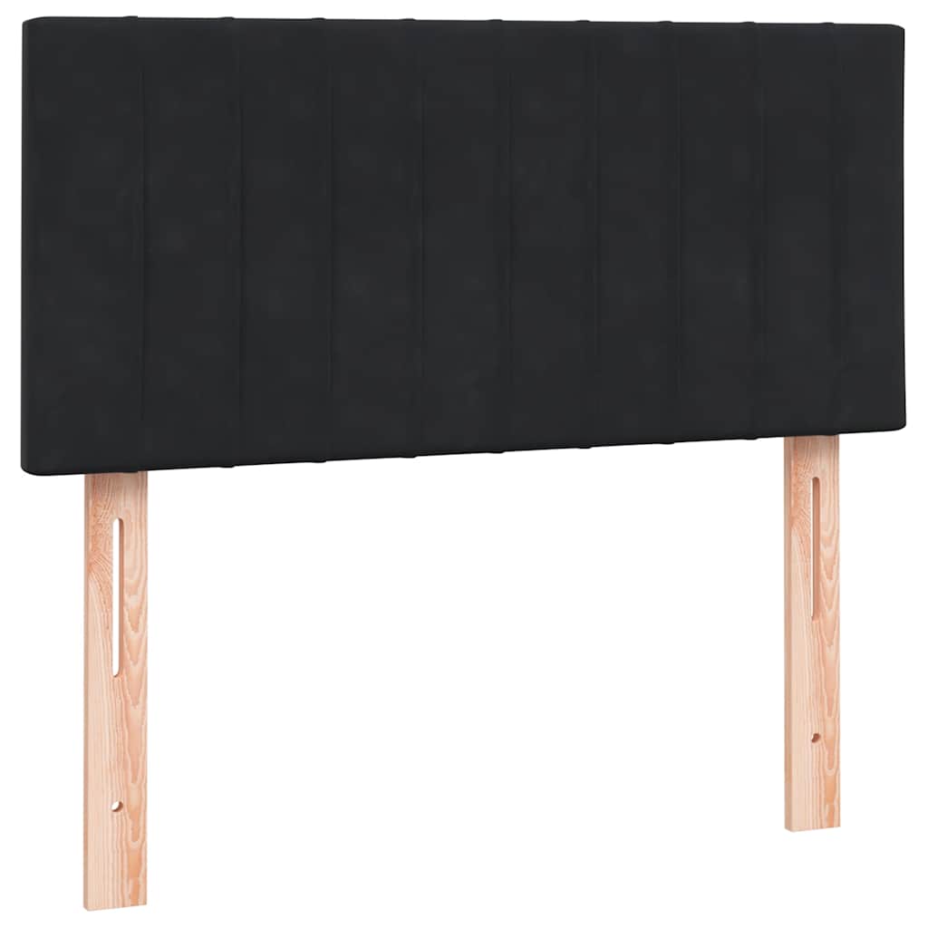 Pat box spring cu saltea, negru, 90x210 cm, catifea GartenMobel Dekor