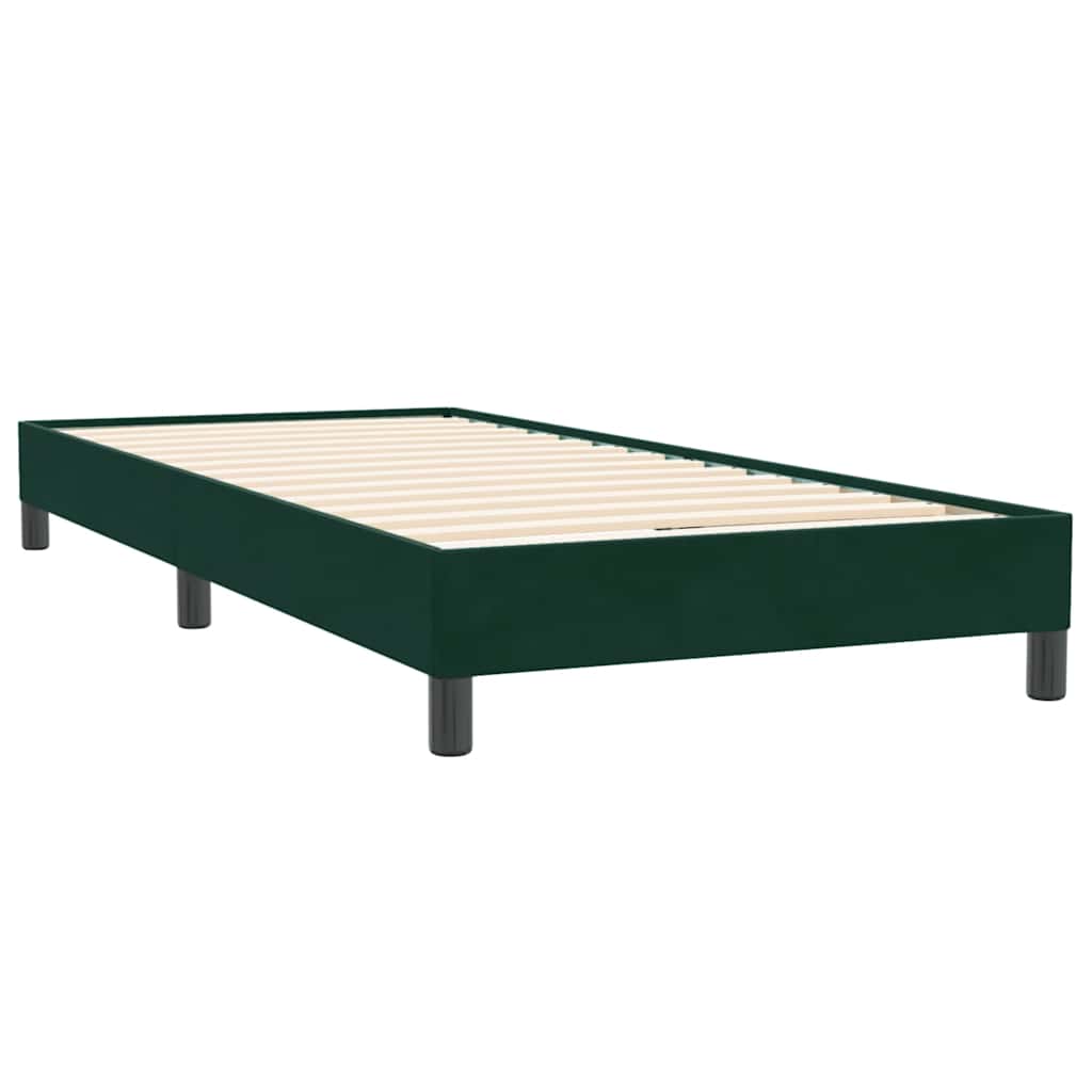 Pat box spring cu saltea, verde închis, 80x220 cm, catifea GartenMobel Dekor