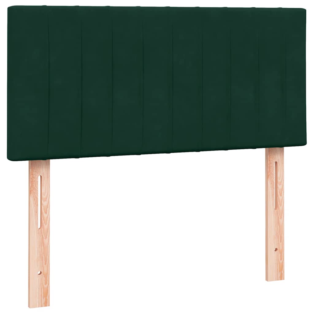 Pat box spring cu saltea, verde închis, 80x220 cm, catifea GartenMobel Dekor