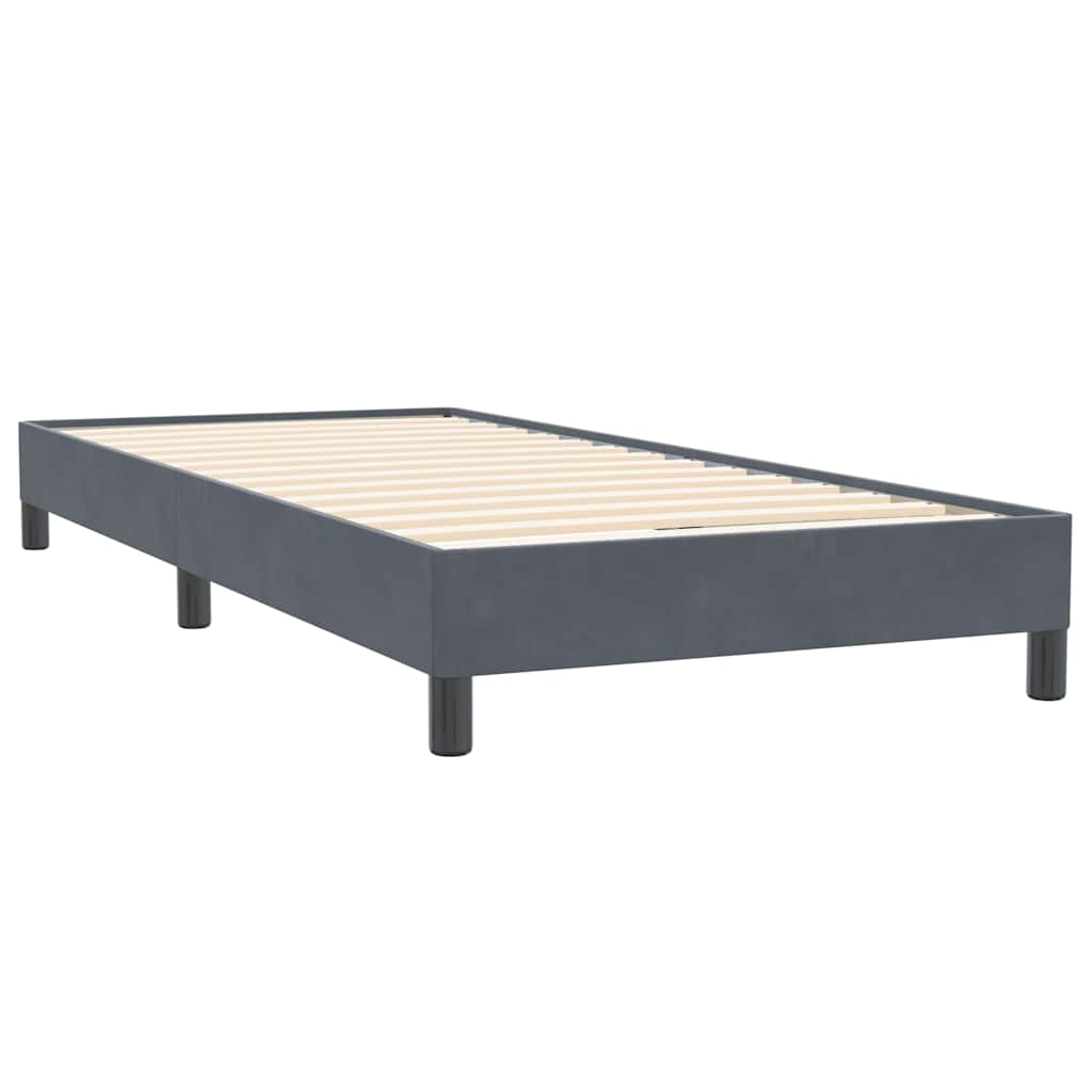 Pat box spring cu saltea, gri închis, 80x220 cm, catifea GartenMobel Dekor