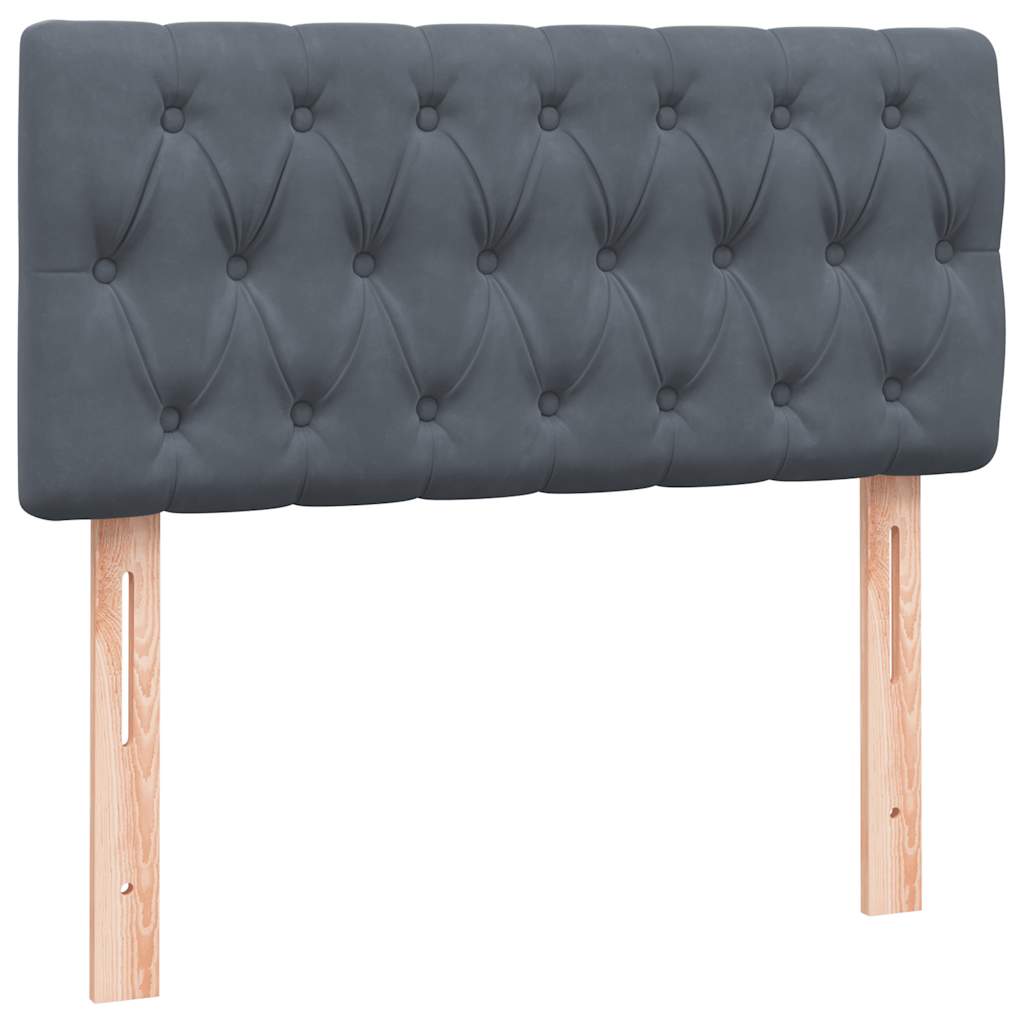 Pat box spring cu saltea, gri închis, 80x220 cm, catifea GartenMobel Dekor