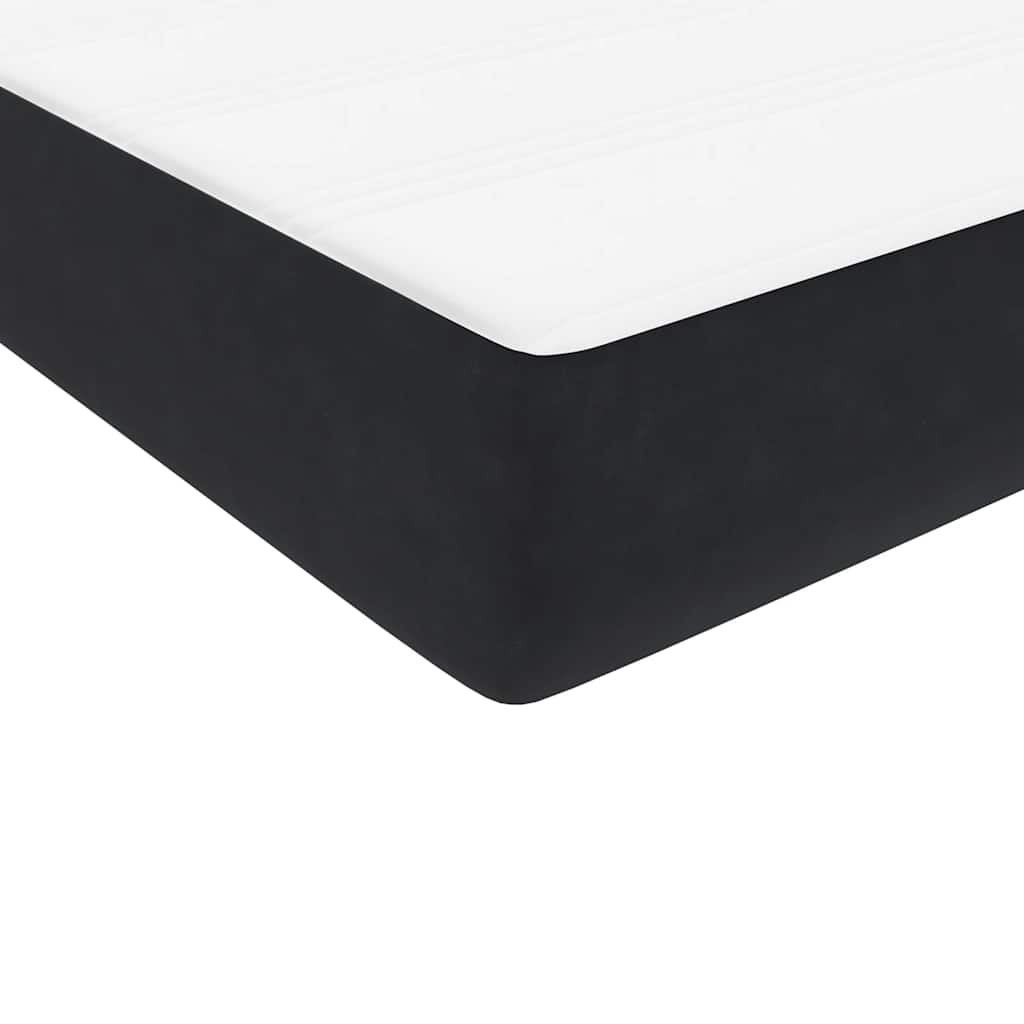 Pat box spring cu saltea, negru, 160x210 cm, catifea GartenMobel Dekor