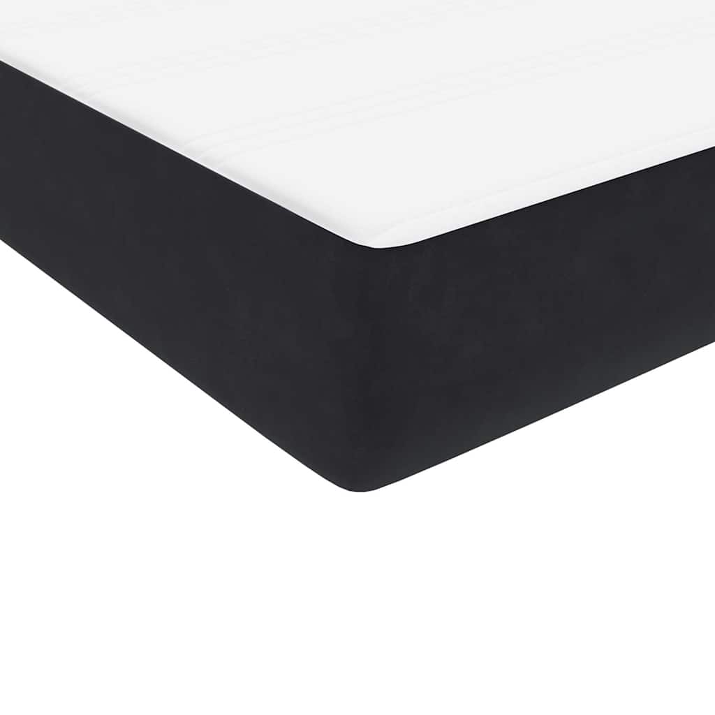 Pat box spring cu saltea, negru, 80x220 cm, catifea GartenMobel Dekor