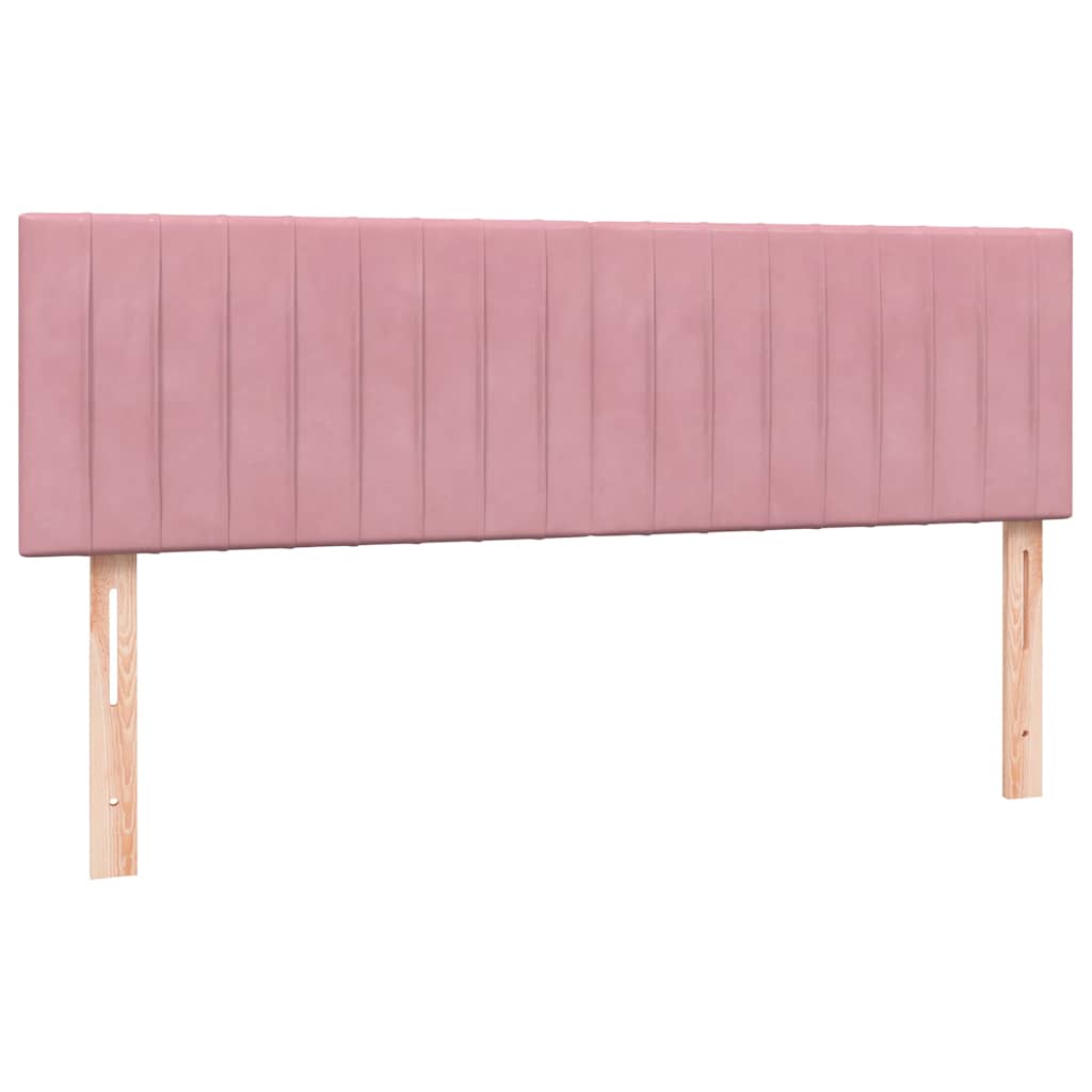 Pat box spring cu saltea, roz, 160x220 cm, catifea GartenMobel Dekor