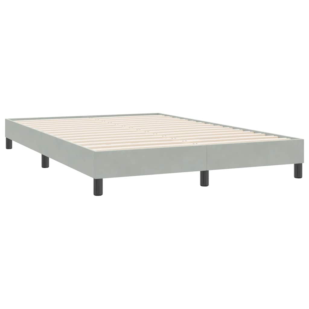 Pat box spring cu saltea, gri deschis, 160x220 cm, catifea GartenMobel Dekor