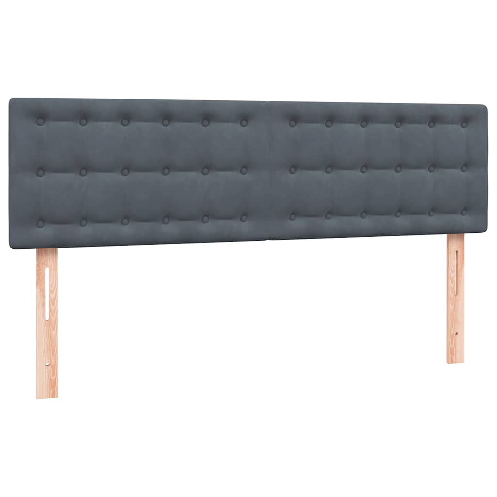 Pat box spring cu saltea, gri închis, 140x220 cm, catifea GartenMobel Dekor