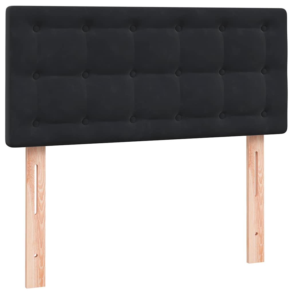 Pat box spring cu saltea, negru, 80x220 cm, catifea GartenMobel Dekor
