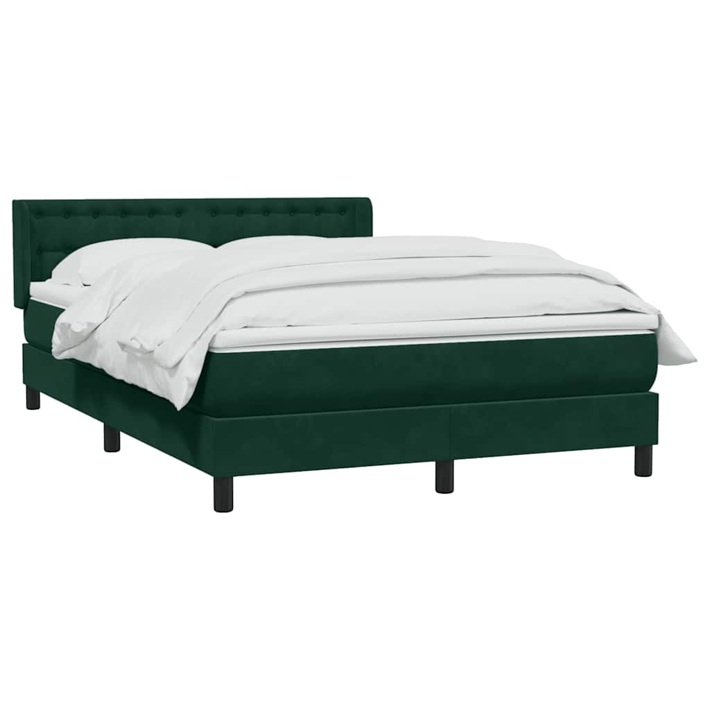 Pat box spring cu saltea, verde închis, 160x220 cm, catifea GartenMobel Dekor