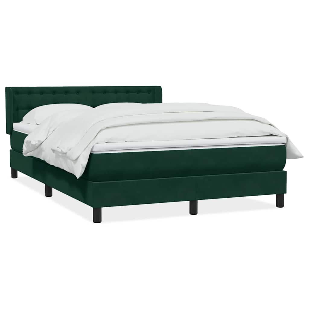 Pat box spring cu saltea, verde închis, 160x220 cm, catifea GartenMobel Dekor