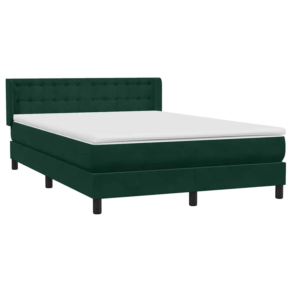 Pat box spring cu saltea, verde închis, 160x220 cm, catifea GartenMobel Dekor