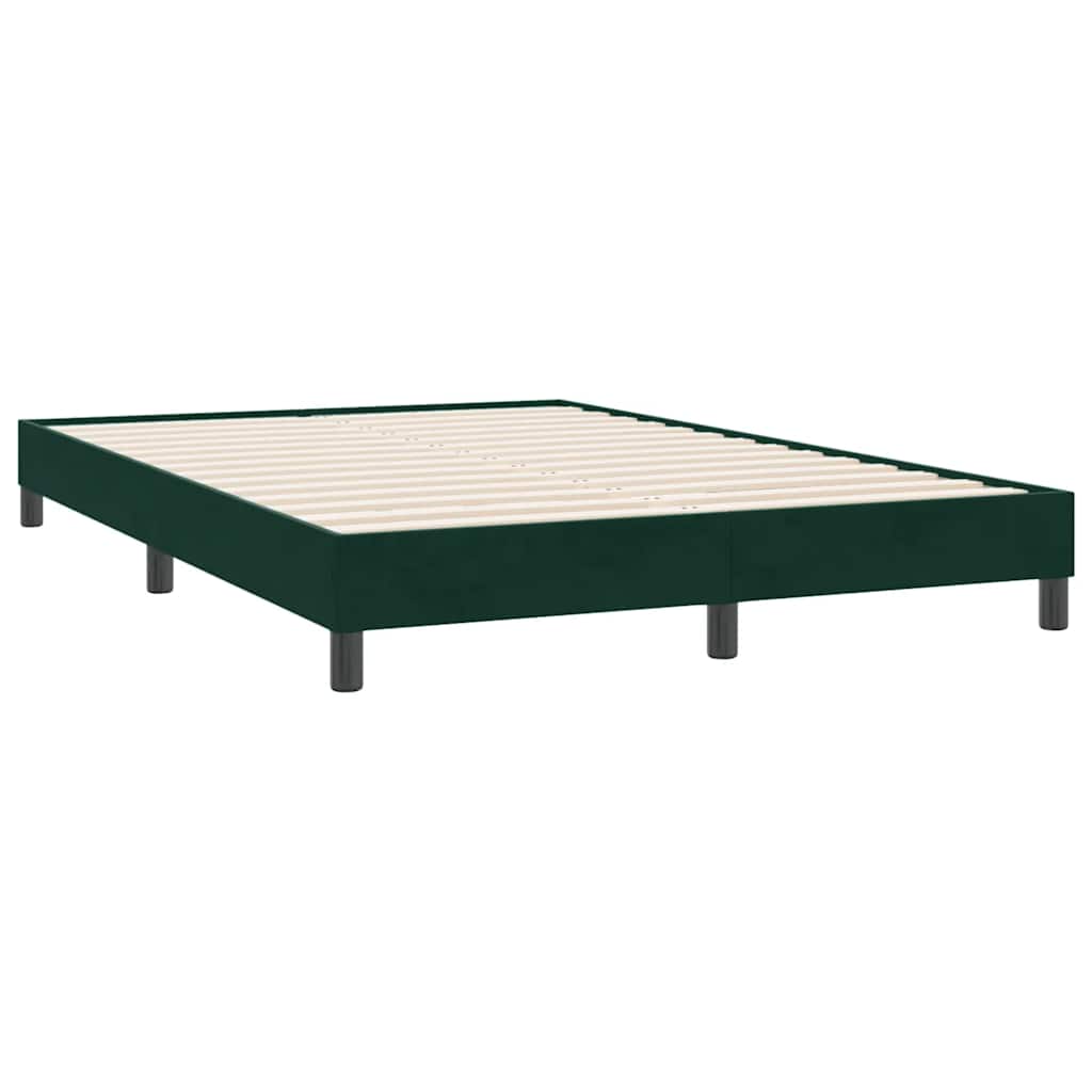 Pat box spring cu saltea, verde închis, 160x220 cm, catifea GartenMobel Dekor