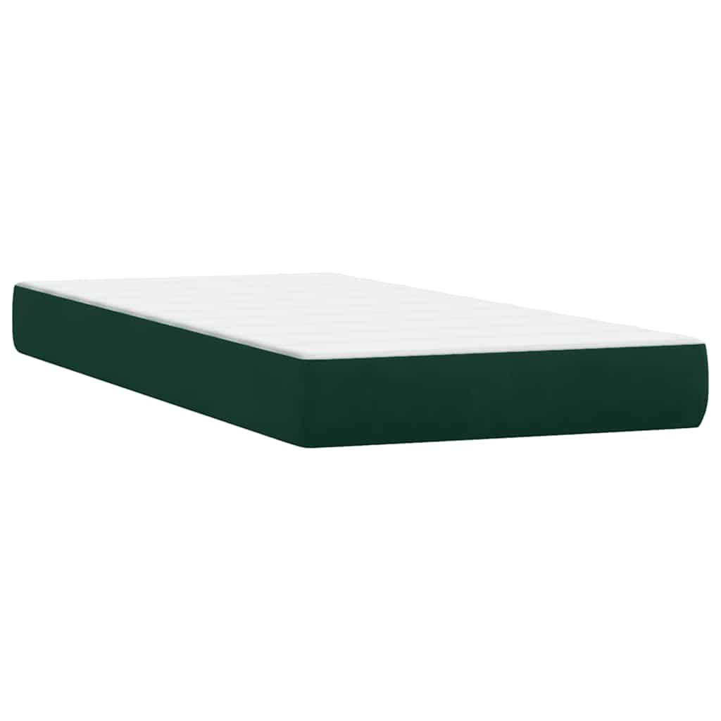 Pat box spring cu saltea, verde închis, 180x220 cm, catifea GartenMobel Dekor