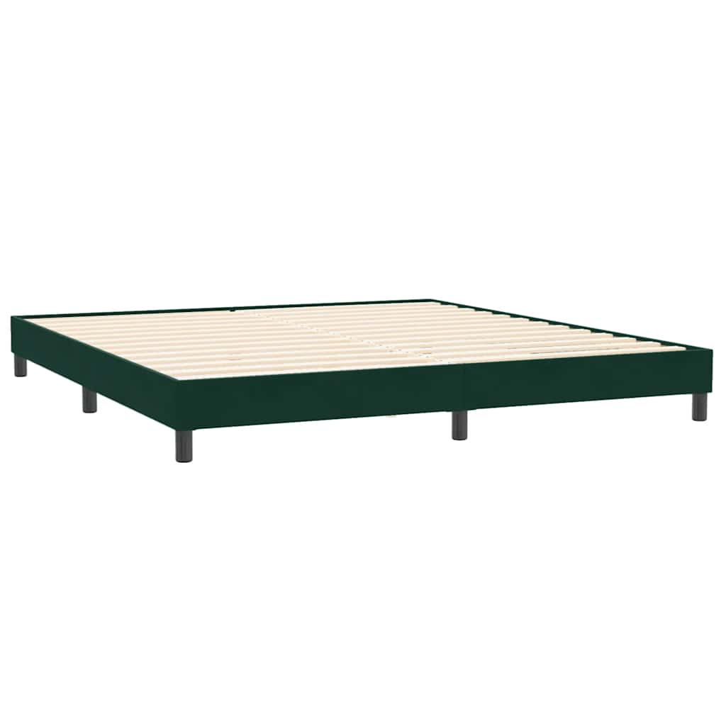 Pat box spring cu saltea, verde închis, 180x220 cm, catifea GartenMobel Dekor