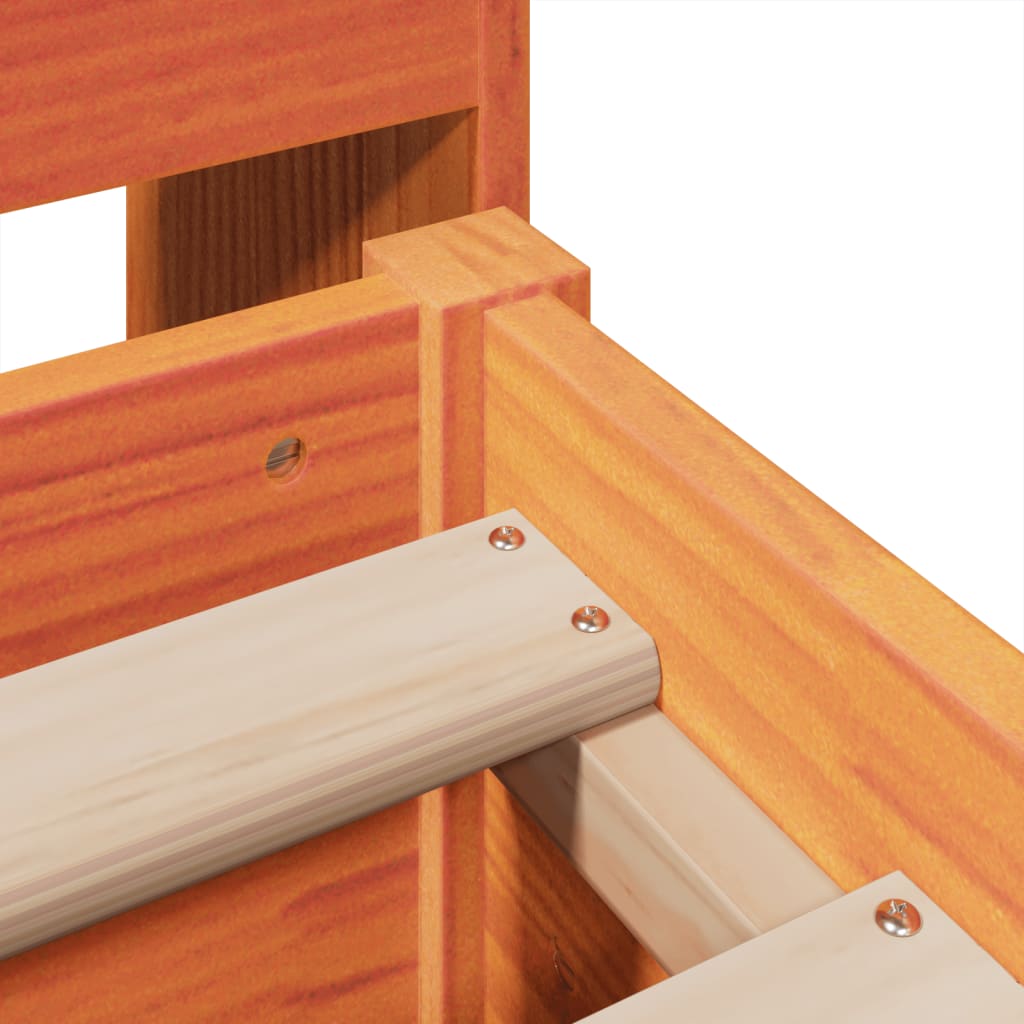 Cadru de pat fără saltea, maro ceruit 150x200 cm lemn masiv pin GartenMobel Dekor