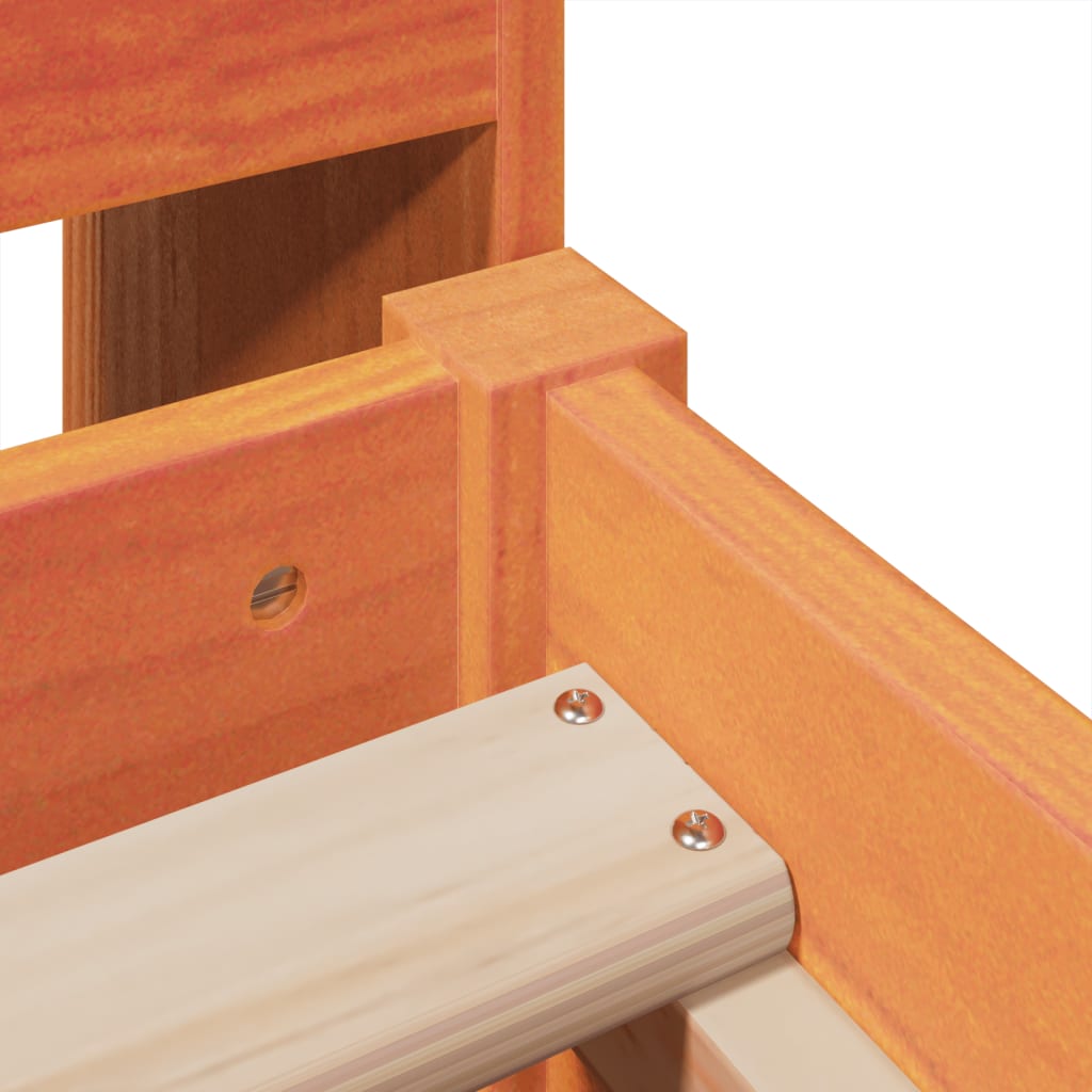 Cadru pat fără saltea, maro ceruit, 100x200 cm, lemn masiv pin GartenMobel Dekor