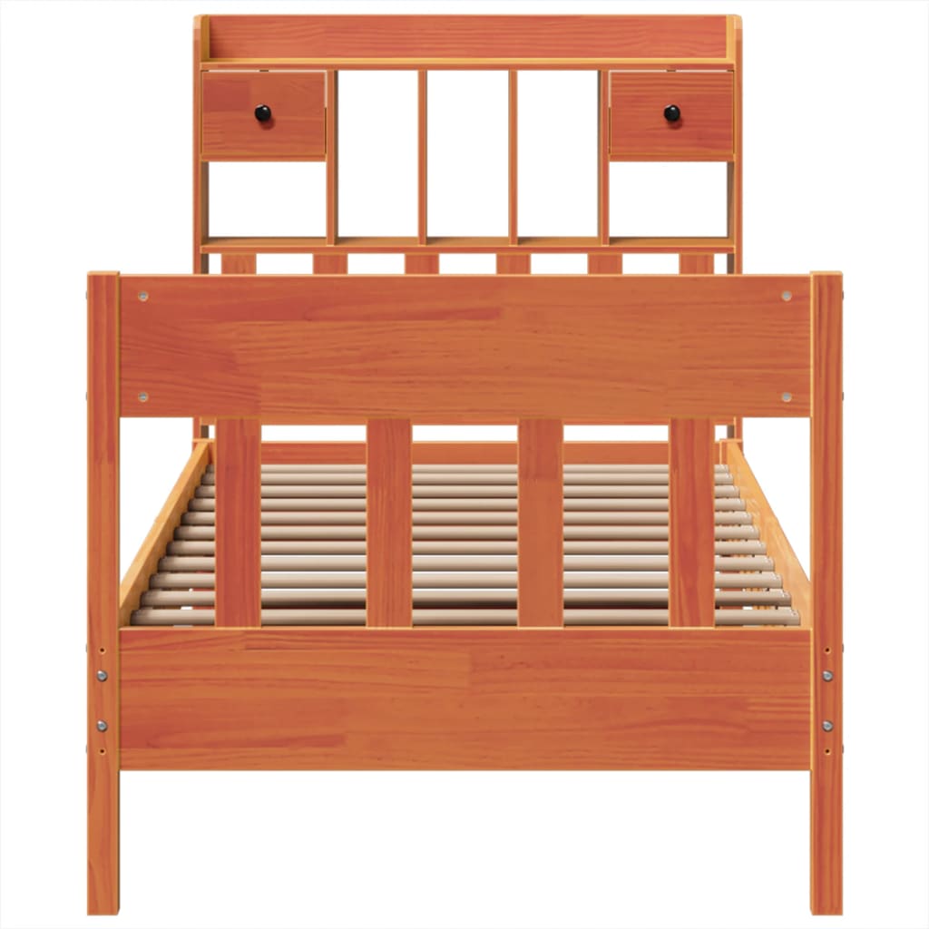 Cadru pat fără saltea, maro ceruit, 100x200 cm, lemn masiv pin GartenMobel Dekor