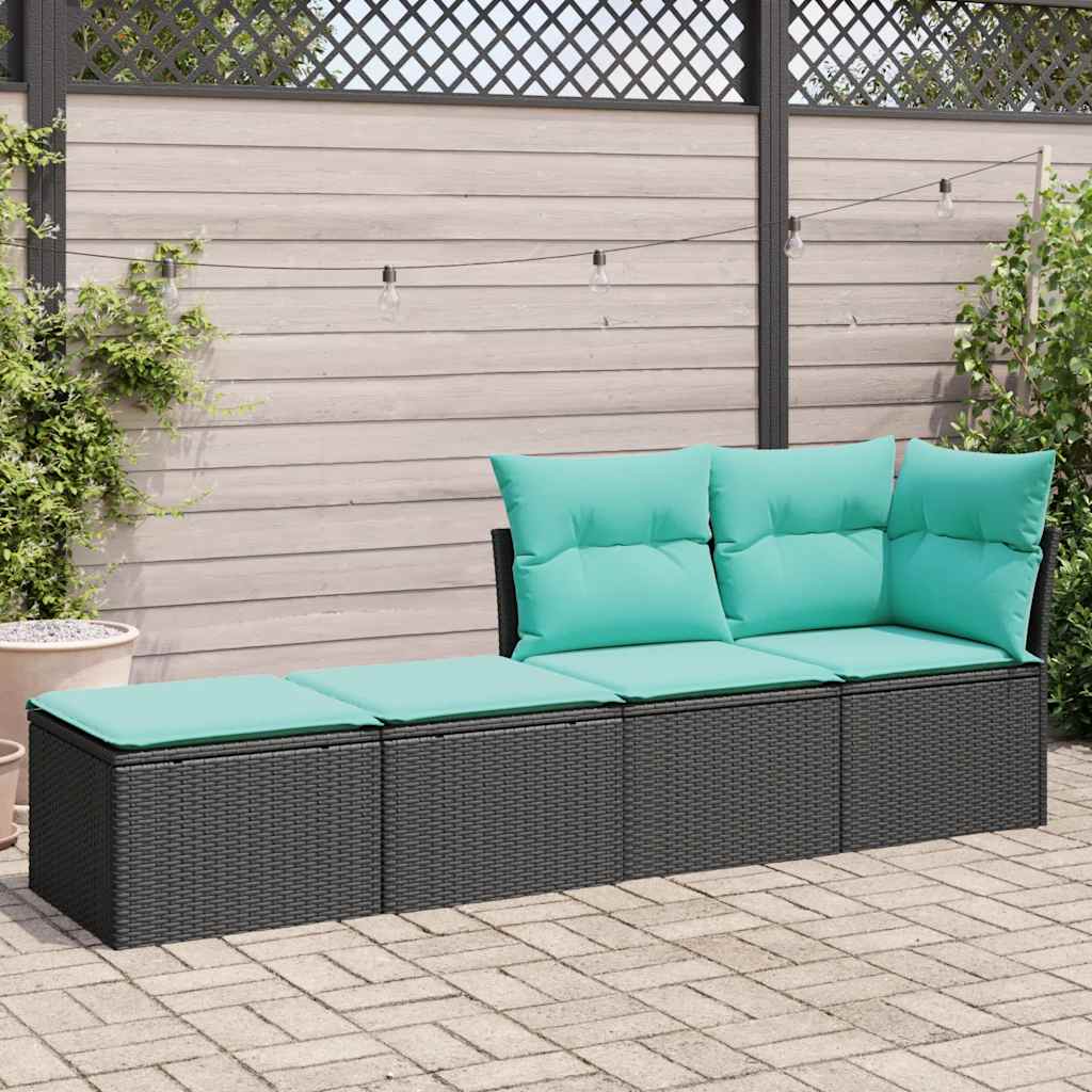 Set mobilier de grădină cu perne, 2 piese poliratan/lemn acacia GartenMobel Dekor
