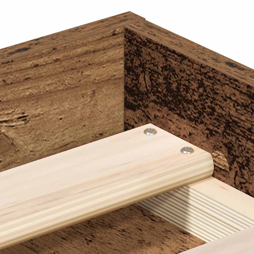 Cadru de pat fără saltea Lemn vechi 90x200cm Lemn prelucrat GartenMobel Dekor