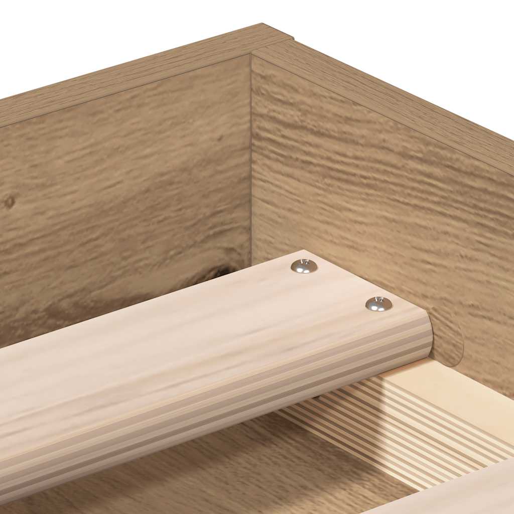 Cadru pat fără saltea Stejar Artisan 100x200cm Lemn prelucrat GartenMobel Dekor