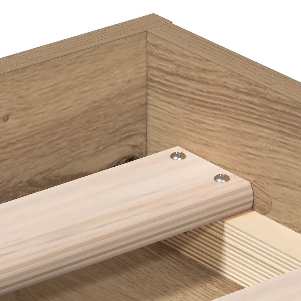 Cadru pat fără saltea Stejar Artisan 120x190cm Lemn prelucrat GartenMobel Dekor