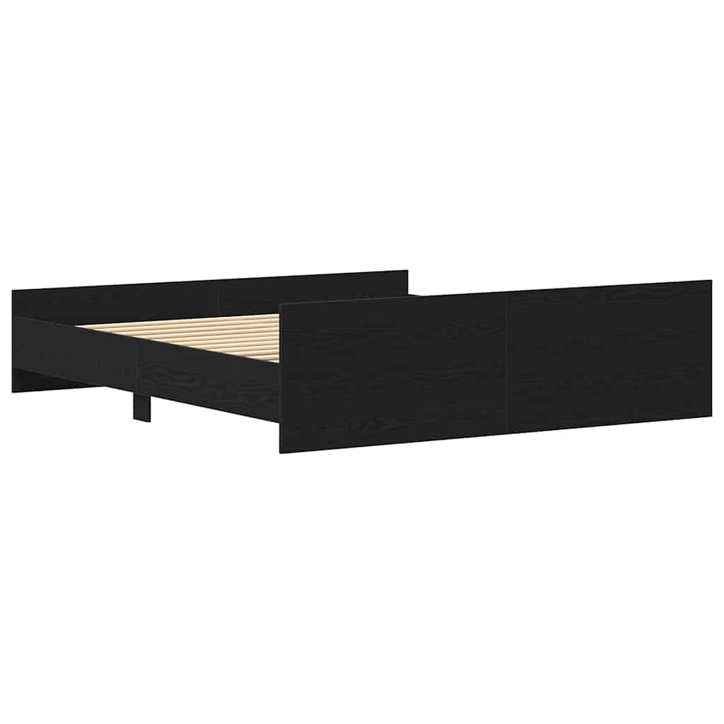 Cadru de pat fără saltea, stejar negru, 180x200 cm, lemn stratificat GartenMobel Dekor