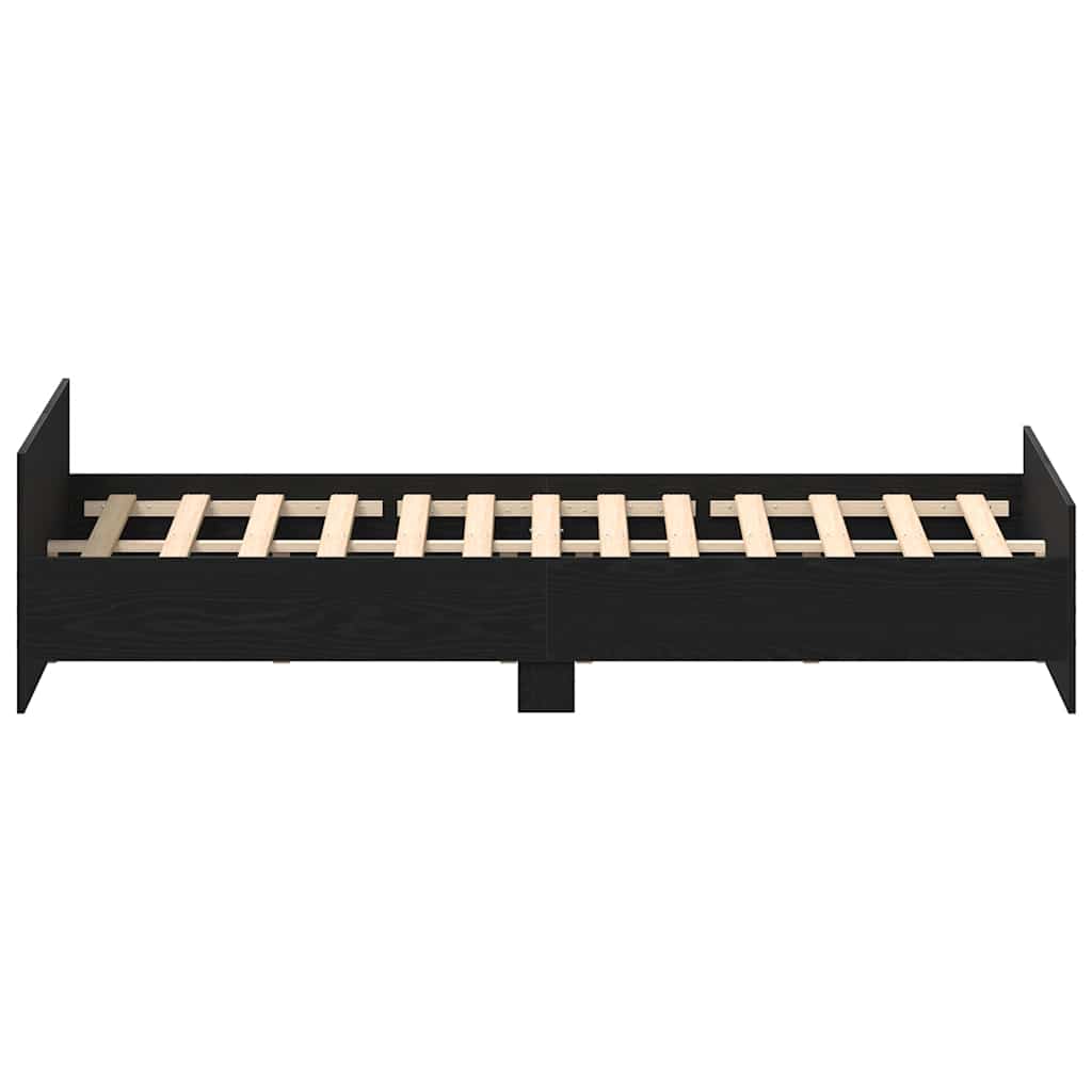 Cadru de pat fără saltea, stejar negru, 180x200 cm, lemn stratificat GartenMobel Dekor