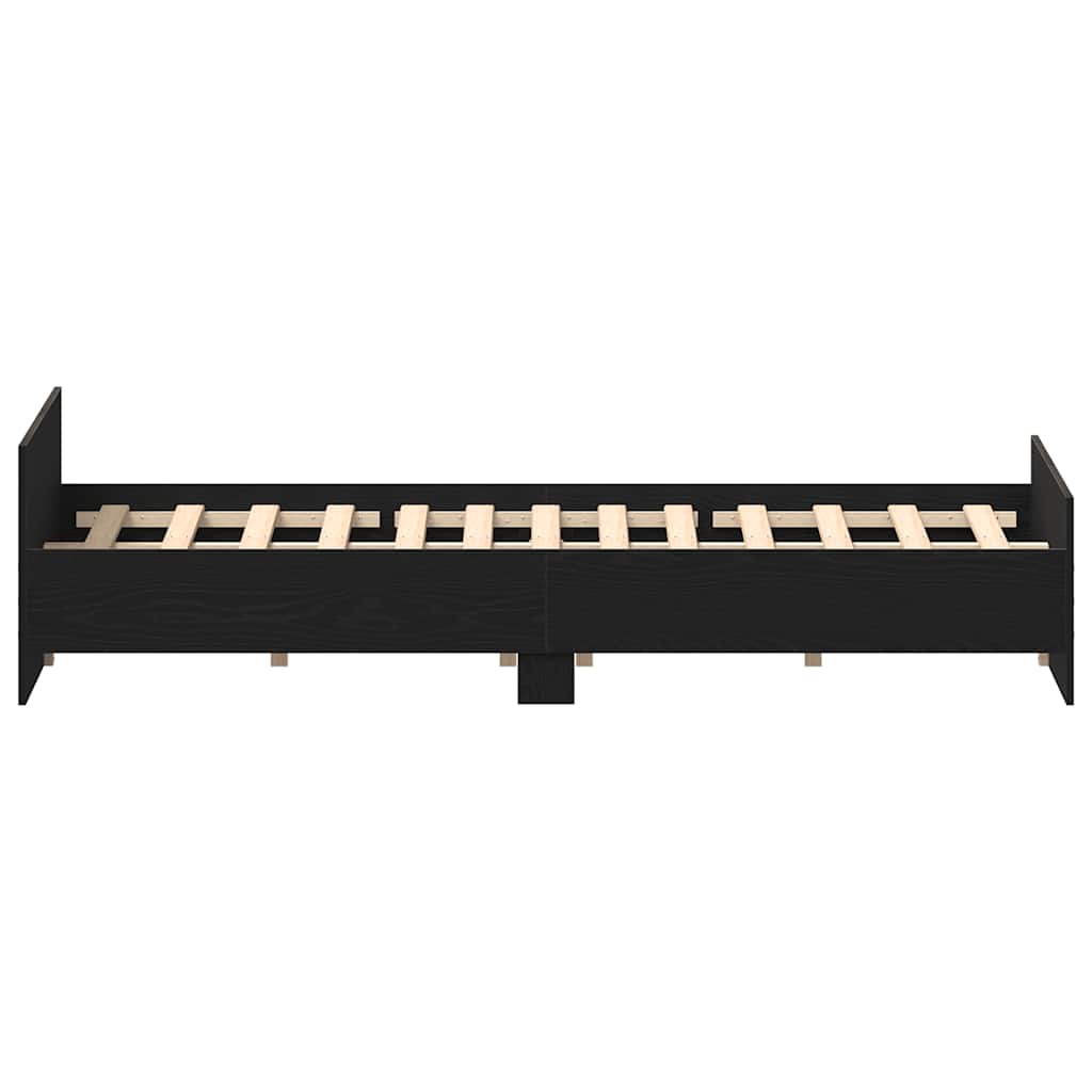 Cadru pat fără saltea, stejar negru, 120x200 cm, lemn prelucrat GartenMobel Dekor