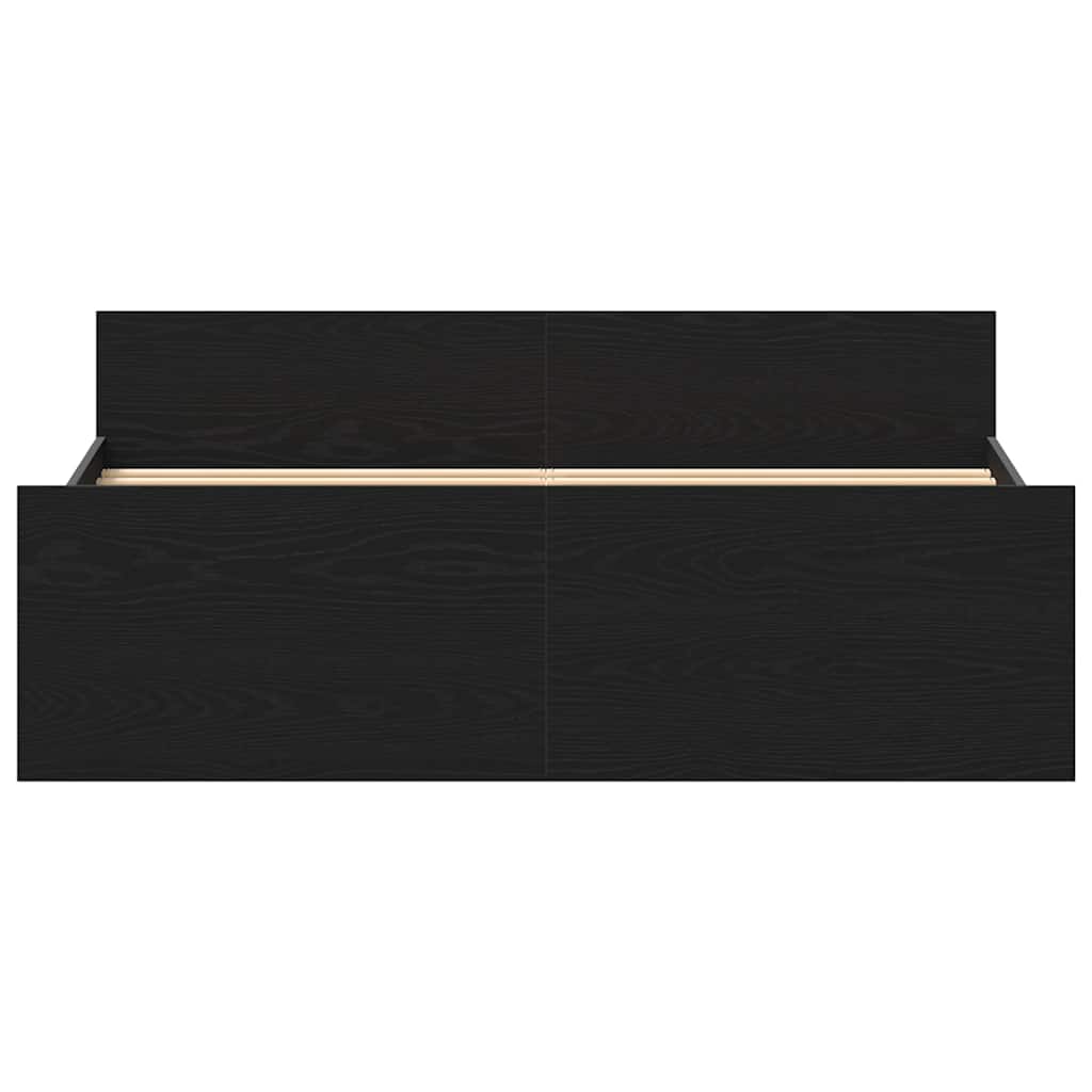 Cadru pat fără saltea, stejar negru, 135x190 cm, lemn prelucrat GartenMobel Dekor