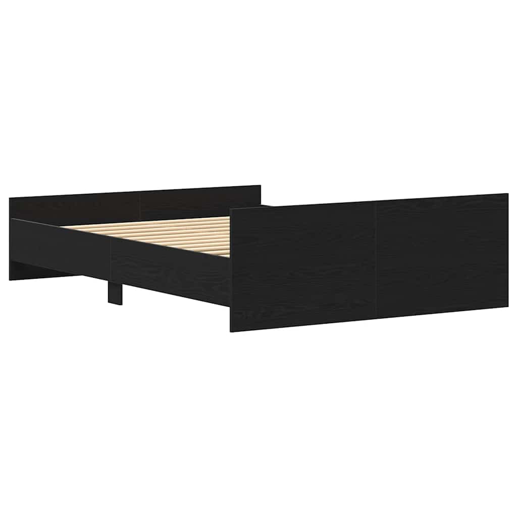 Cadru pat fără saltea, stejar negru, 135x190 cm, lemn prelucrat GartenMobel Dekor