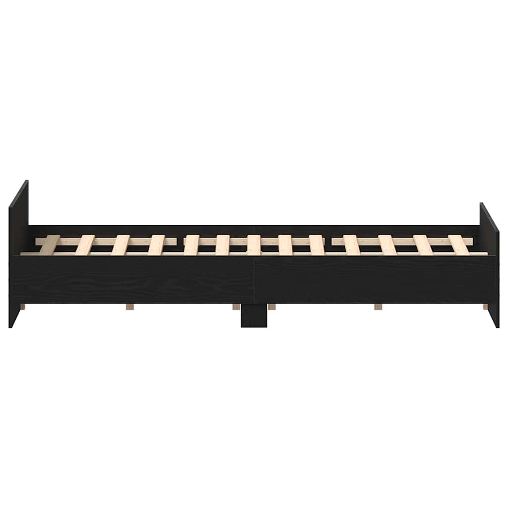 Cadru pat fără saltea, stejar negru, 140x190 cm, lemn prelucrat GartenMobel Dekor