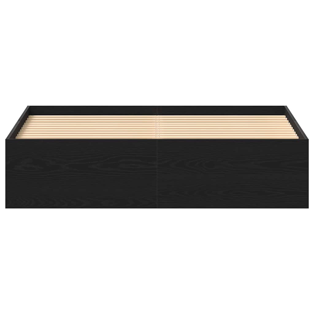 Cadru pat fără saltea, stejar negru, 160x200 cm, lemn prelucrat GartenMobel Dekor