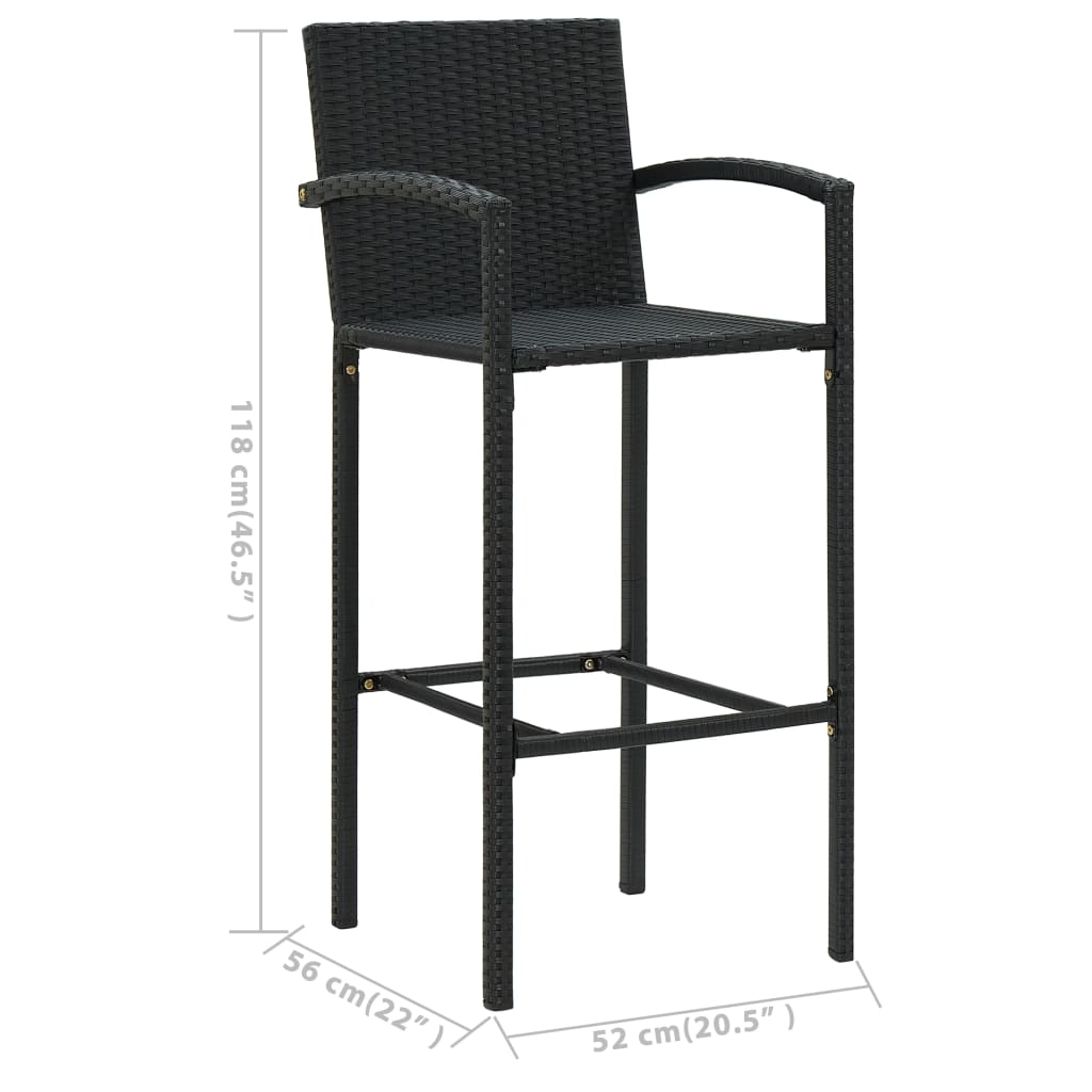Set mobilier de bar de gradină, 5 piese, negru GartenMobel Dekor