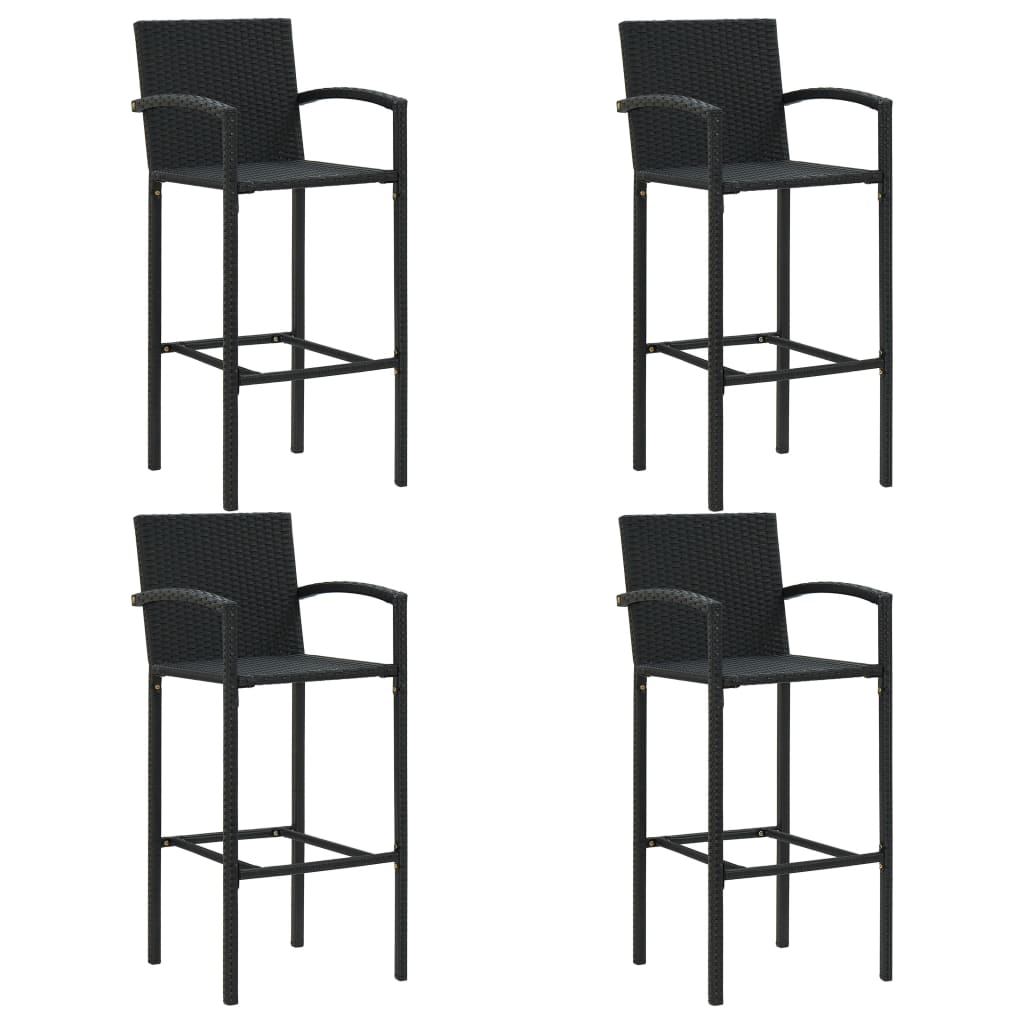 Set mobilier de bar de gradină, 5 piese, negru GartenMobel Dekor