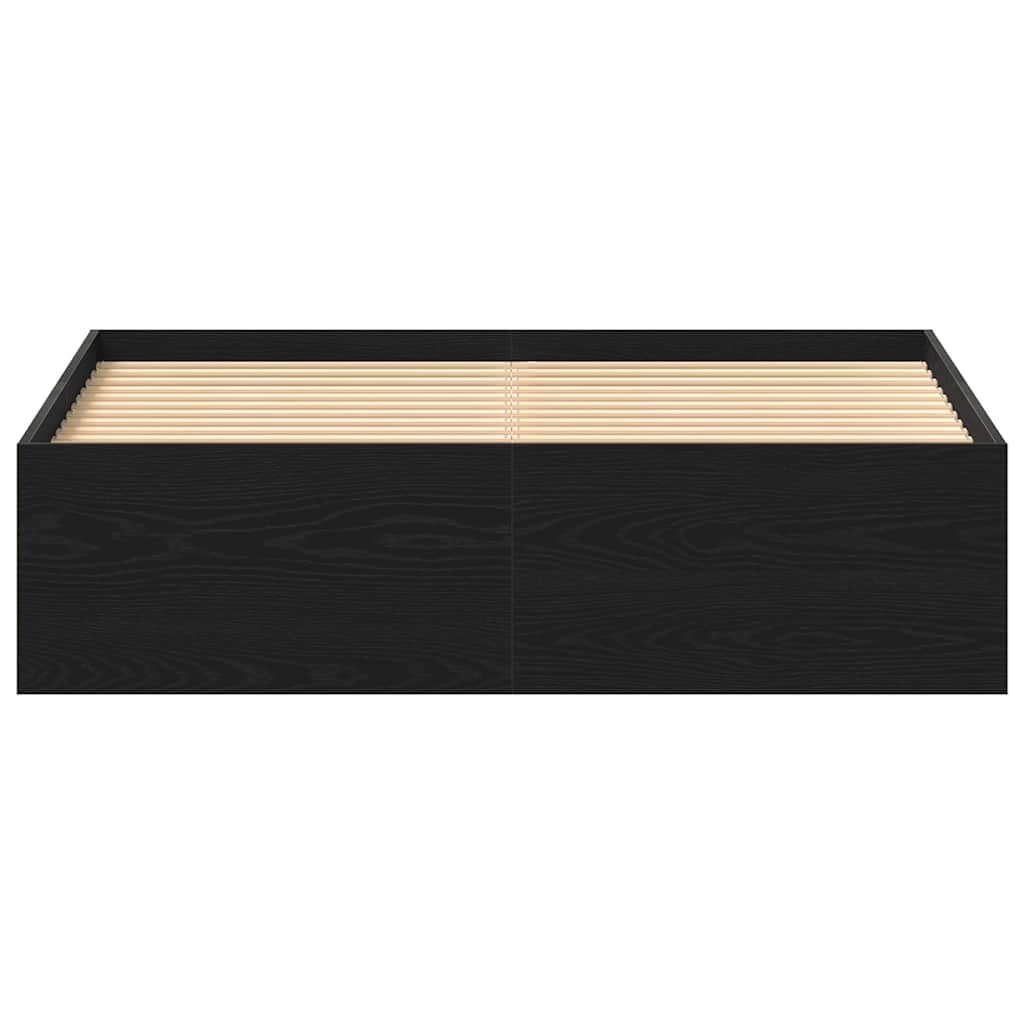 Cadru pat fără saltea, stejar negru, 140x190 cm, lemn prelucrat GartenMobel Dekor