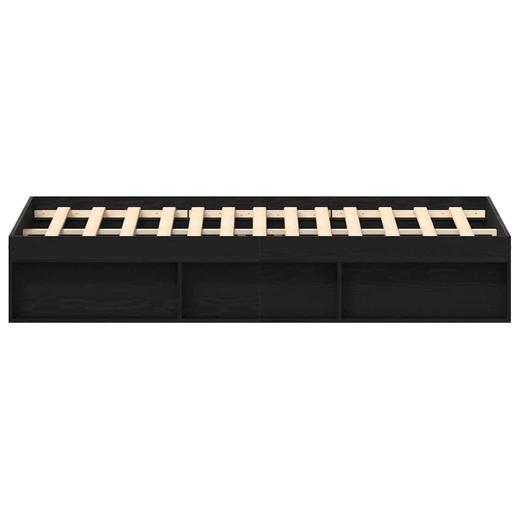 Cadru pat fără saltea, stejar negru, 200x200 cm, lemn prelucrat GartenMobel Dekor