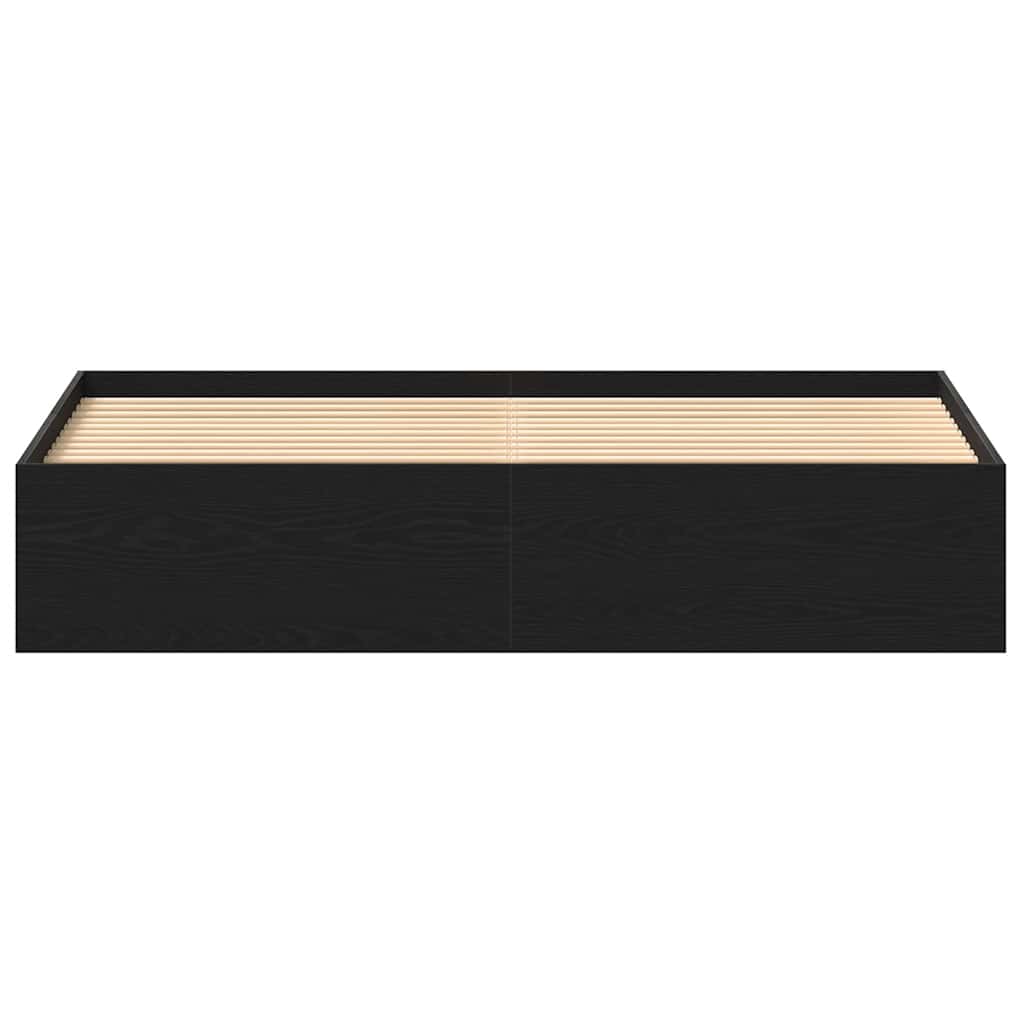 Cadru pat fără saltea, stejar negru, 200x200 cm, lemn prelucrat GartenMobel Dekor