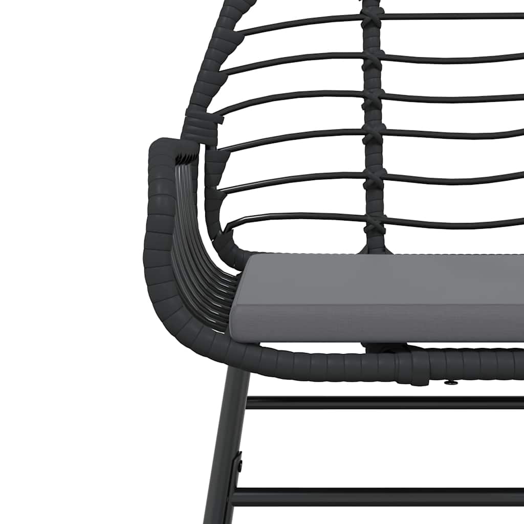 Set de sufragerie de grădină 5 piese neagră Sticlă Poly Rattan GartenMobel Dekor