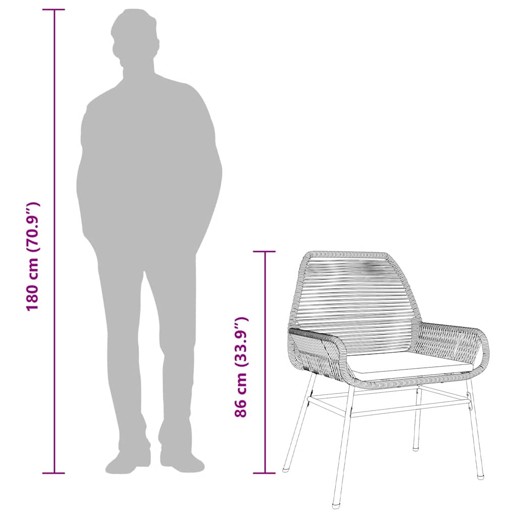 Set mobilier de grădină cu perne 3 piese maro sticlă polirattan GartenMobel Dekor