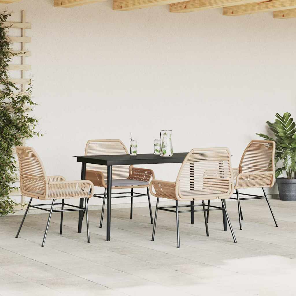 Set mobilier de grădină cu perne 5 piese maro sticlă polirattan GartenMobel Dekor