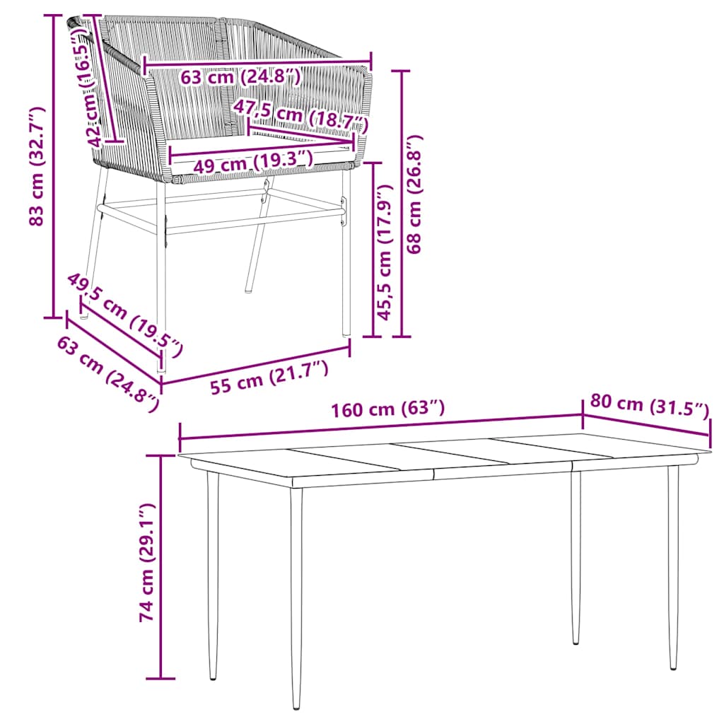 Set de sufragerie de grădină 5 piese neagră Sticlă Poly Rattan GartenMobel Dekor