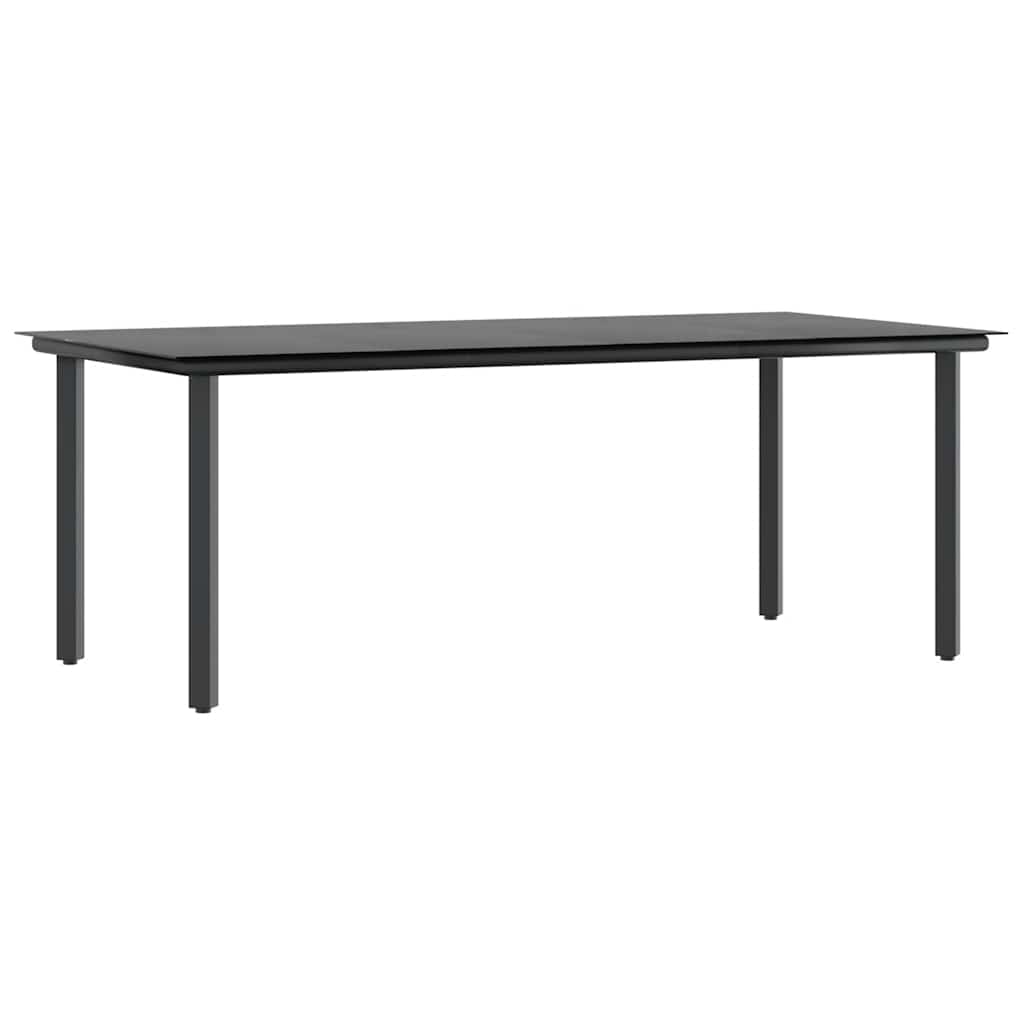 Set de sufragerie de grădină 9 piese sticlă neagră polirattan GartenMobel Dekor