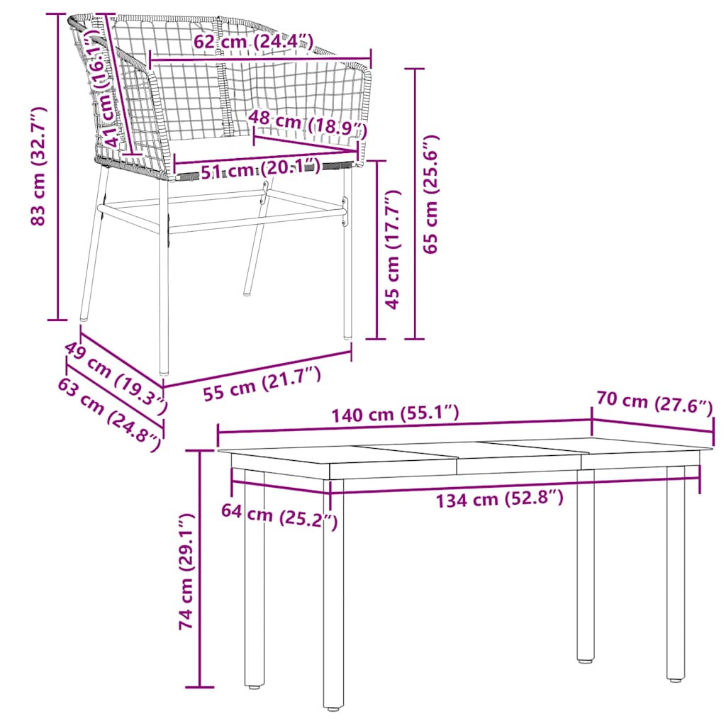 Set mobilier de grădină cu perne 5 piese maro sticlă polirattan GartenMobel Dekor