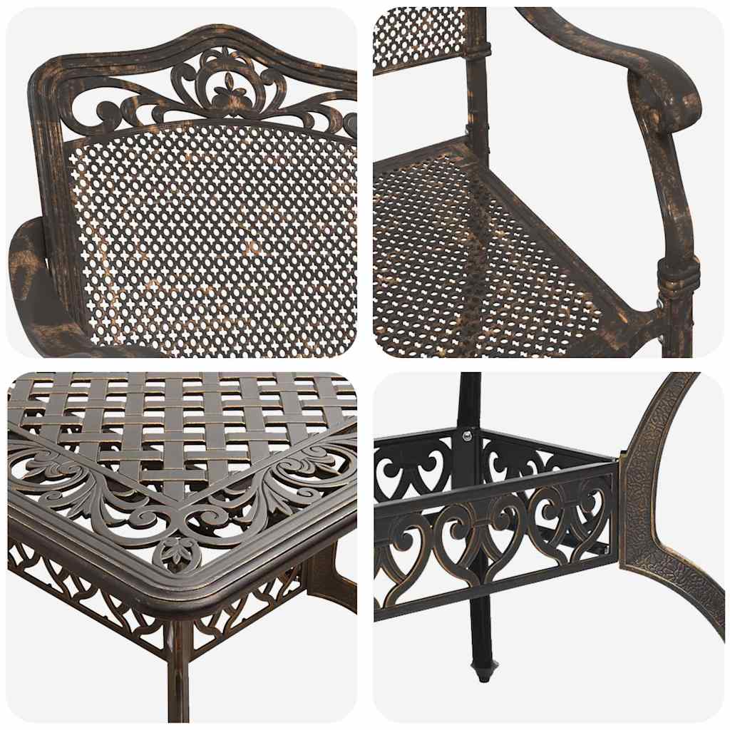 Set de masă pentru grădină 5 pcs Bronz Aluminiu GartenMobel Dekor