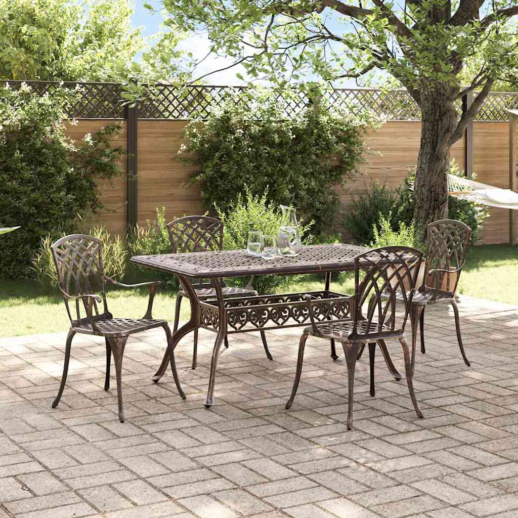 Set de masă pentru grădină 5 pcs Bronz Aluminiu GartenMobel Dekor