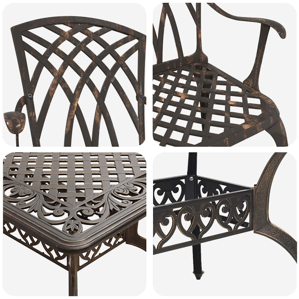 Set de masă pentru grădină 5 pcs Bronz Aluminiu GartenMobel Dekor
