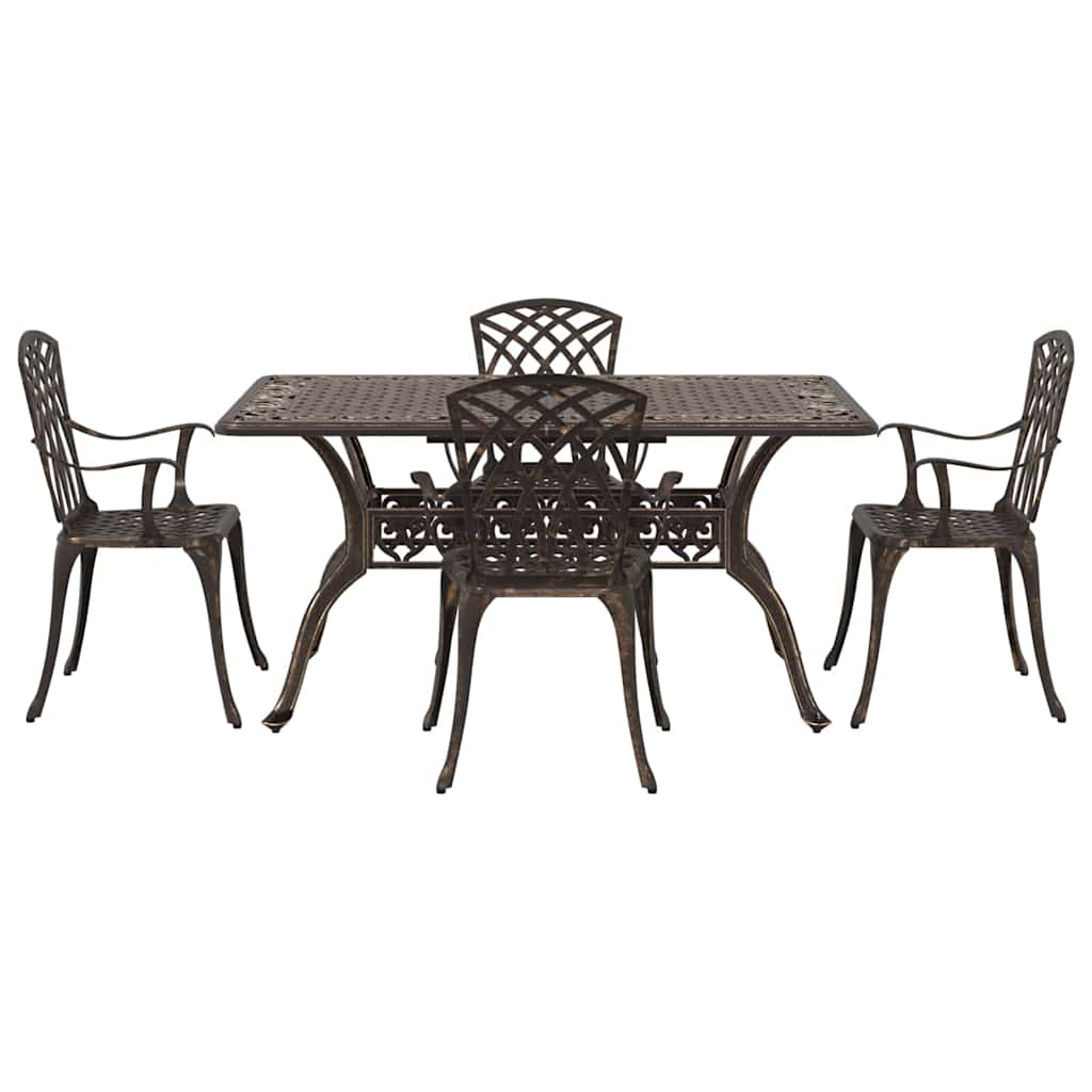 Set de masă pentru grădină 5 pcs Bronz Aluminiu GartenMobel Dekor