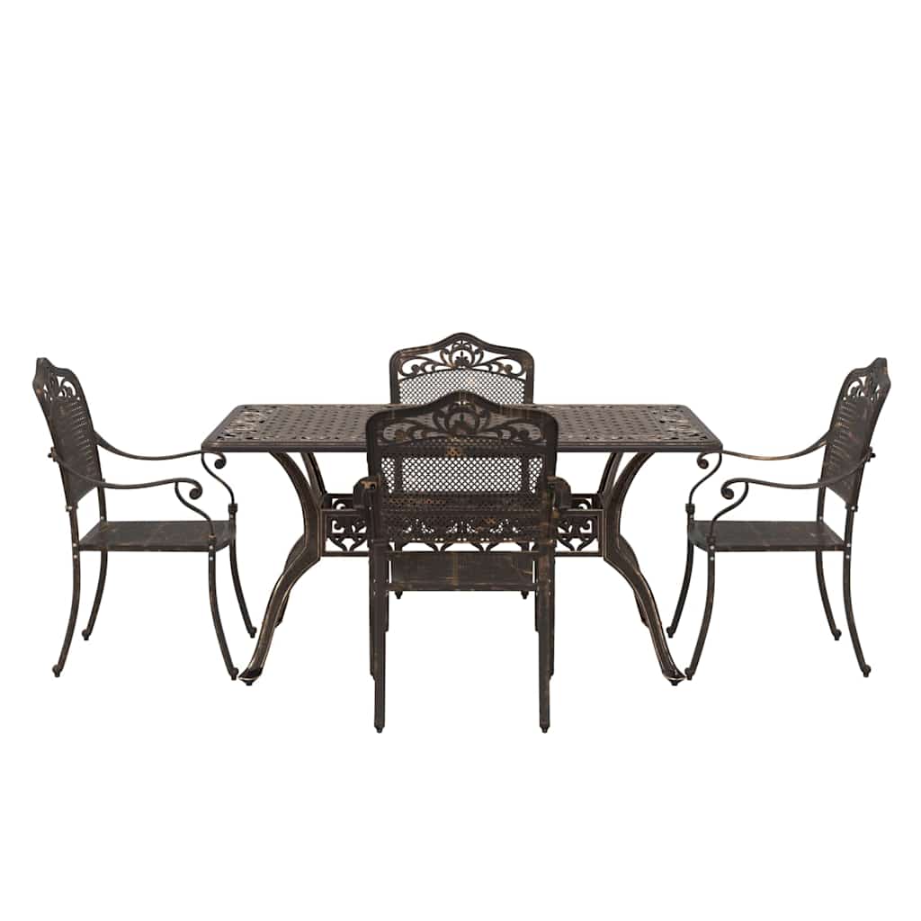 Set de masă pentru grădină 5 pcs Bronz Aluminiu GartenMobel Dekor